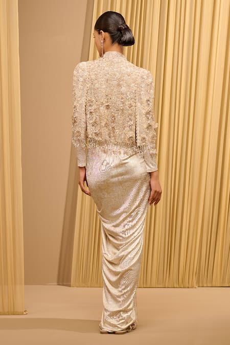 Tarun Tahiliani Hand Embroidered Cropped Cape 