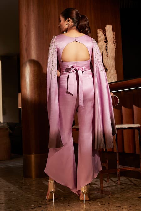 Babita Malkani 3D Swan Embroidered Jumpsuit 