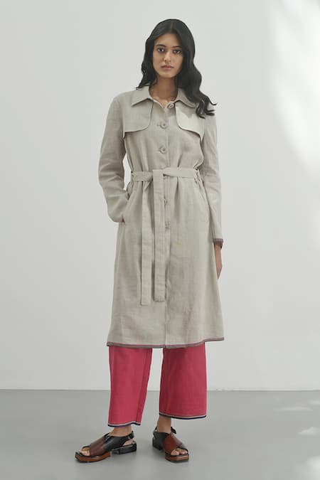 Payal Pratap Lecco Handloom Trench Jacket 