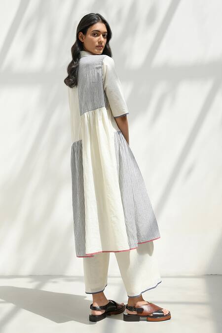 Payal Pratap_Ivory Handloom Cotton Plain Florina Pant _Online_at_Aza_Fashions
