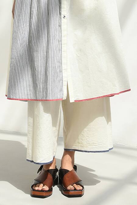 Buy_Payal Pratap_Ivory Handloom Cotton Plain Florina Pant _Online_at_Aza_Fashions
