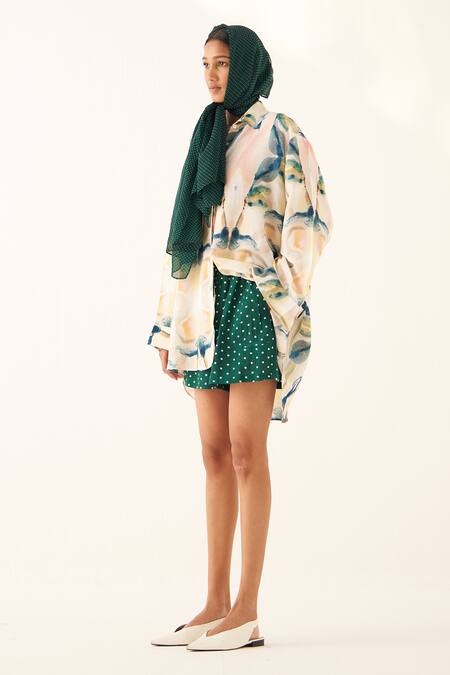 Shop_OFRIDA_Multi Color Light Cotton Linen Printed Paradiso Shirt And Shorts Set _Online_at_Aza_Fashions