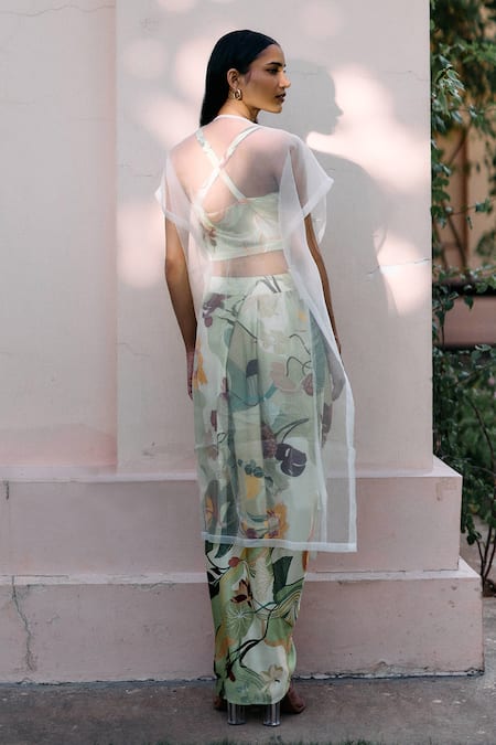 Studio Radical Organza Applique Work Cape Skirt Set 