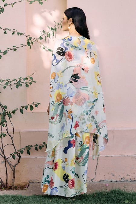 Studio Radical Paradise Beaded Cape Printed Skirt Set 