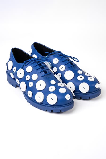 Jeetinder Sandhu Blue The Button Embroidered Shoes 