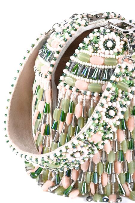 House Of Kosha Ivory Crystals Elly Embellished Bucket Bag Online at Aza Fashions House Of Kosha_Ivory Crystals Elly Embellished Bucket Bag _Online_at_Aza_Fashions