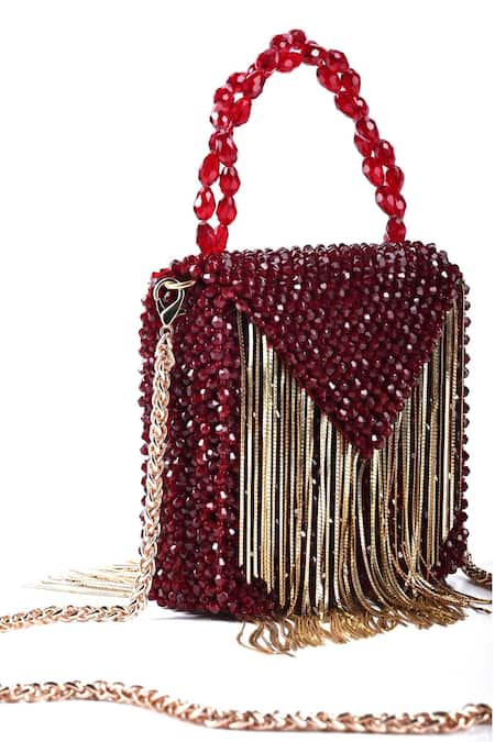 House of Kosha Natali Metallic Chain Embellished Bag 