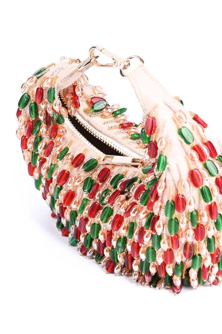 House Of Kosha_Multi Color Crystals, Pearls Noor Embellished Bag _Online_at_Aza_Fashions