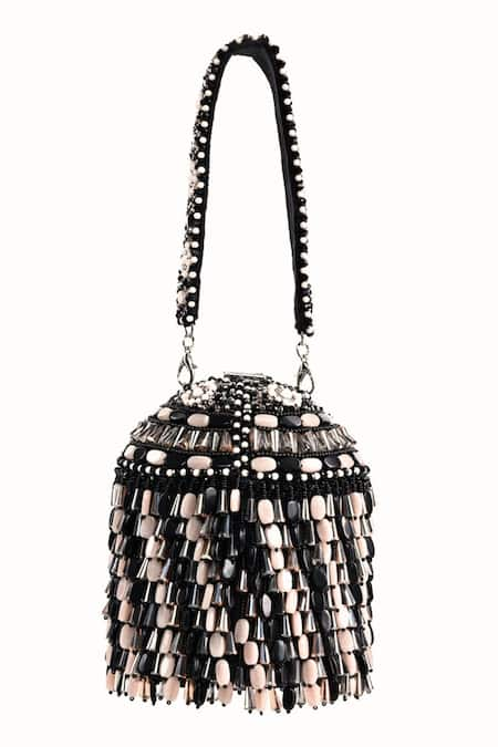 House of Kosha Elly Crystal Embellished Bucket Bag 