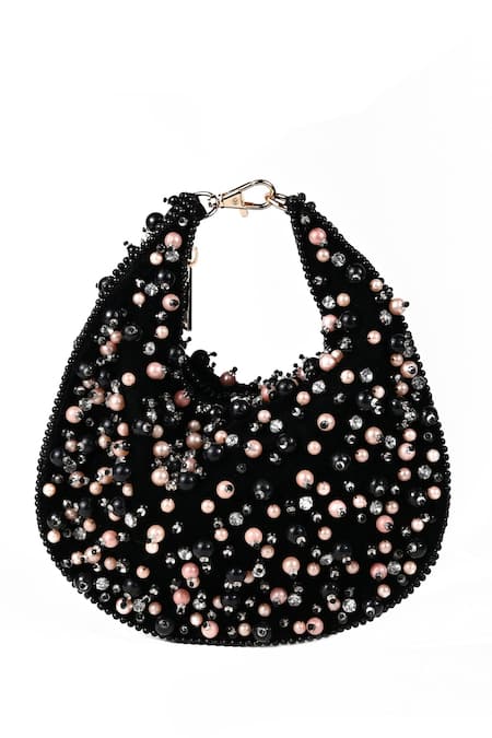 House of Kosha Aliya Pearl & Stone Embellished Hobo Bag 