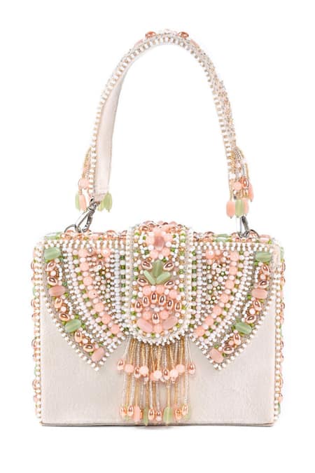 House of Kosha Sara Flora Bead & Crystal Embellished Box Bag 