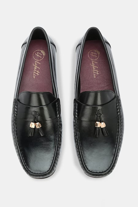 Buy_Lafattio_Black Ibiza Tassel Embellished Loafers 