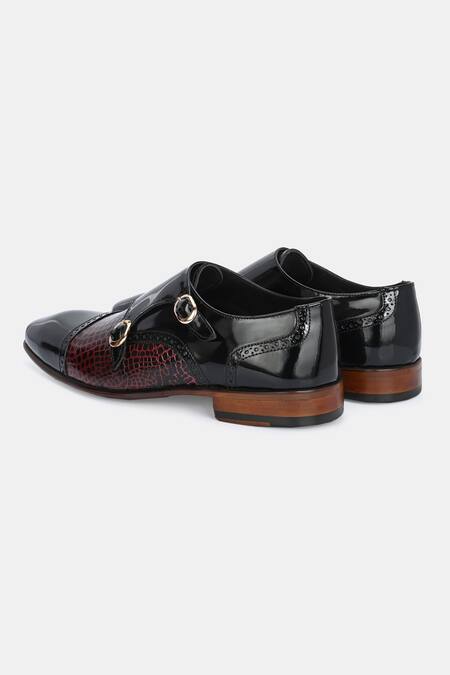 Buy_Lafattio_Black Mallorca Double Monk Strap Shoes_Online_at_Aza_Fashions