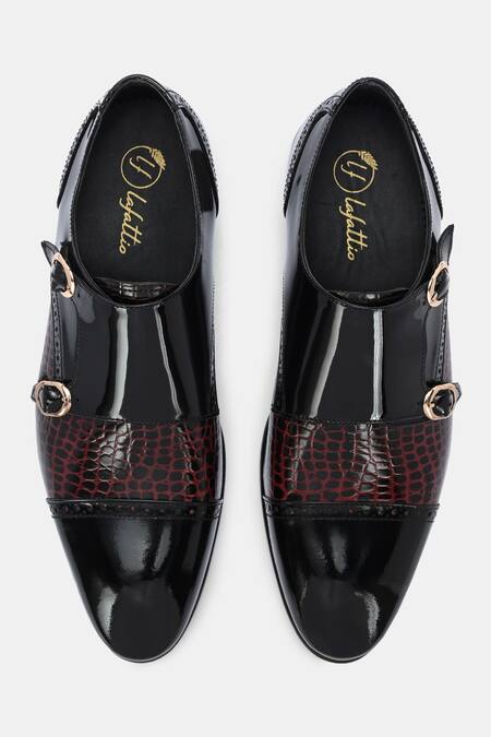 Buy_Lafattio_Black Mallorca Double Monk Strap Shoes