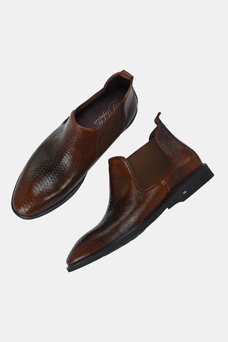 Lafattio Granada Chelsea Croc Skin Boots 