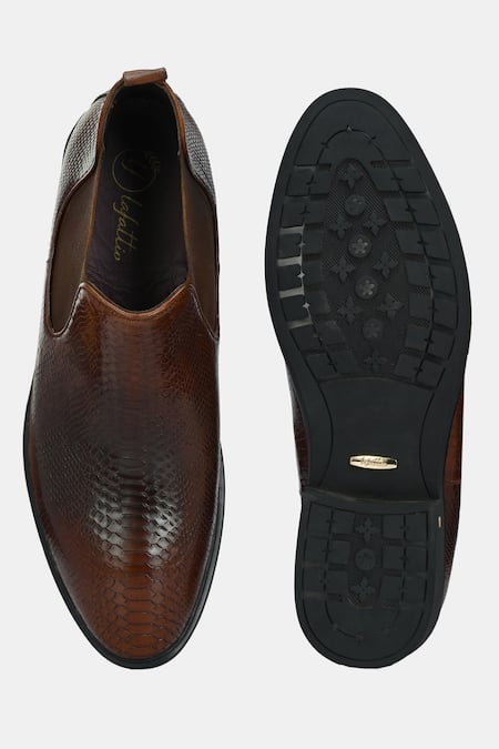 Lafattio Granada Chelsea Croc Skin Boots 