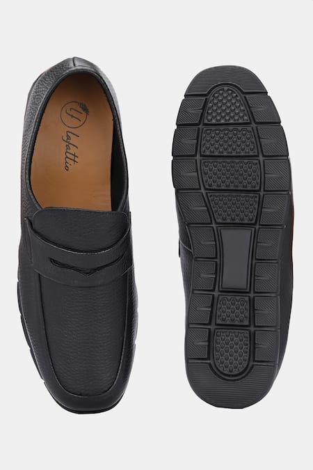 Lafattio Pashmina Leather Textured Loafers 
