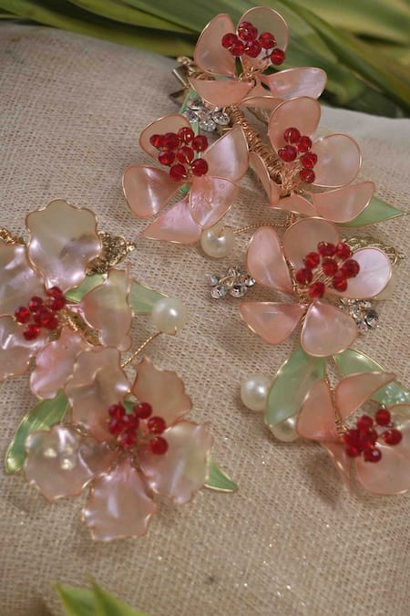 Floristaa By Mahek Jadie Sakura Blossom Hair Pins-Set of 2 