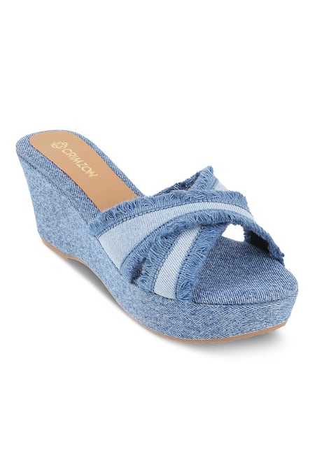 CRIMZON Aiyana Criss Cross Embroidered Wedges 