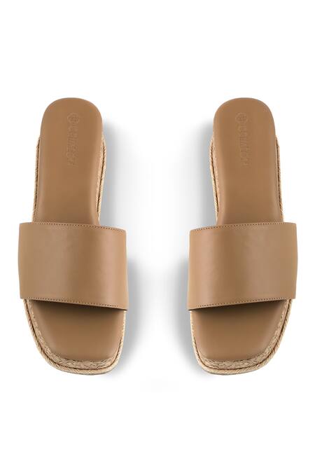 Shop CRIMZON Brown Trish Broad Strap Wedges at Aza Fashions Shop_CRIMZON_Brown Trish Broad Strap Wedges_at_Aza_Fashions