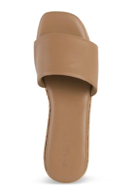 CRIMZON Brown Trish Broad Strap Wedges Online at Aza Fashions CRIMZON_Brown Trish Broad Strap Wedges_Online_at_Aza_Fashions