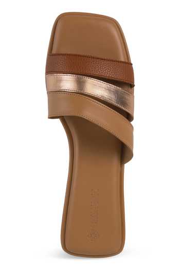 CRIMZON_Brown Kim Gradient Strap Flats_Online_at_Aza_Fashions