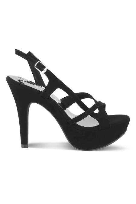 Buy_CRIMZON_Black Catherine Suede Stilettos_Online_at_Aza_Fashions