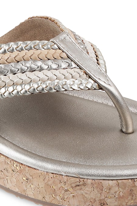Buy CRIMZON Gold Analisa Weave Strap Toe Ring Platform Heels Online at Aza Fashions Buy_CRIMZON_Gold Analisa Weave Strap Toe Ring Platform Heels_Online_at_Aza_Fashions