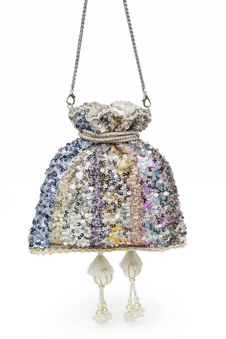 Shop SG Collection By Sonia Gulrajani Multi Color Sequin Work Potli at Aza Fashions Shop_SG Collection By Sonia Gulrajani_Multi Color Sequin Work Potli_at_Aza_Fashions