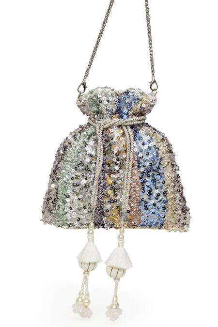 SG Collection By Sonia Gulrajani Multi Color Sequin Work Potli Online at Aza Fashions SG Collection By Sonia Gulrajani_Multi Color Sequin Work Potli_Online_at_Aza_Fashions