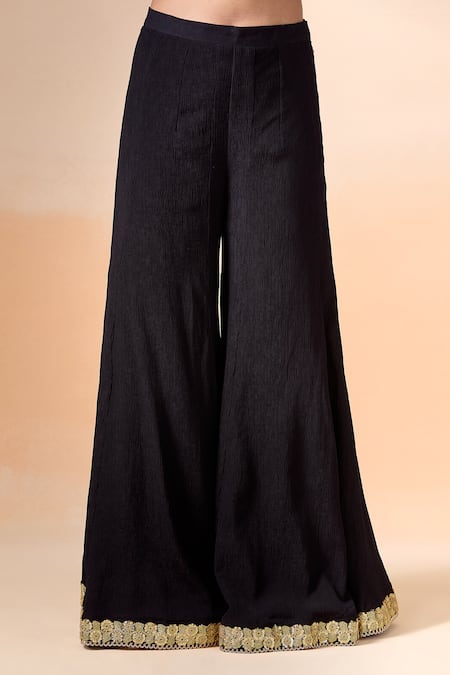 Kalakaari By Sagarika Black Chanderi , Organza Sequins, Gota Patti Kurta Palazzo Set at Aza Fashions Kalakaari By Sagarika_Black Chanderi , Organza Sequins, Gota Patti Kurta Palazzo Set _at_Aza_Fashions