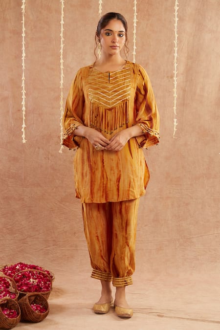 Label Muslin Lace Detailed Kurta With Pant 