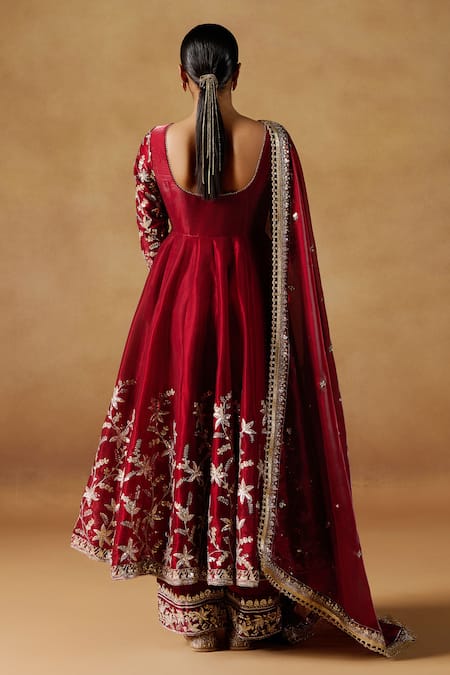 Lashkaraa Floral Zari Embroidered Anarkali Set 