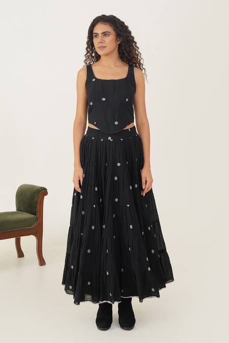 Buy Indigo Dreams Black Cotton Square Neck Luna Handwoven Jamdani Corset Online at Aza Fashions Buy_Indigo Dreams_Black Cotton Square Neck Luna Handwoven Jamdani Corset _Online_at_Aza_Fashions