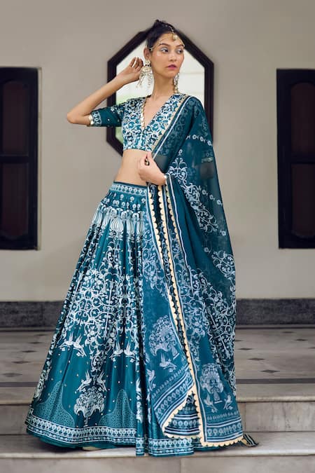 Limerick by Abirr N' Nanki Floral Print Lehenga Set 