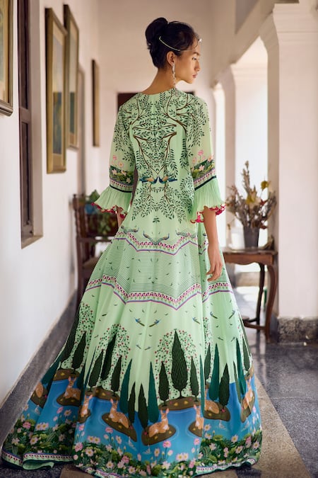 Limerick By Abirr N' Nanki Amina Forest Print Kurta With Pant 