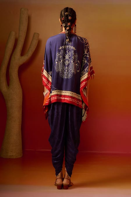 Saundh Mia Printed Kaftan & Dhoti Pant Set 