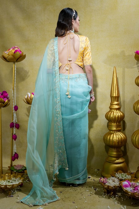 Sheela Suthar Lotus Zardosi Embroidered Saree With Blouse 