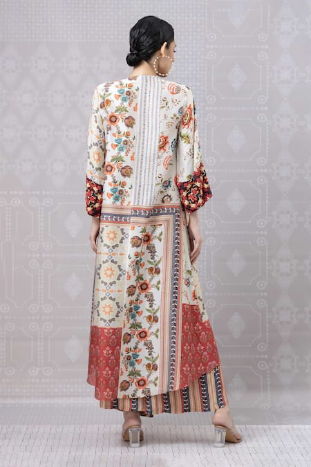Niki Mahajan Botanic Print A-line Kurta With Pant 