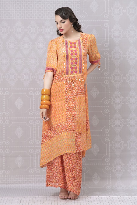 Niki Mahajan Abstract Handblock Print Kurta With Pant 