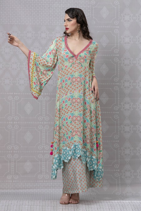 Niki Mahajan Vintage Paisley Print Kurta With Pant 