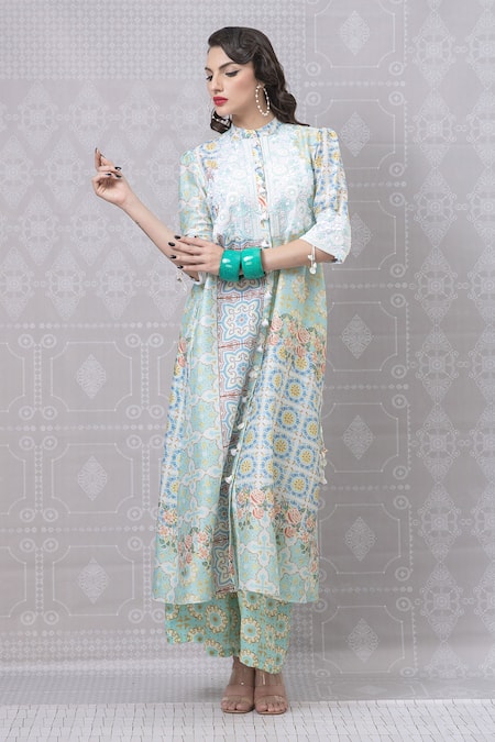 Niki Mahajan Vintage Hand Block Print Kurta With Pant 