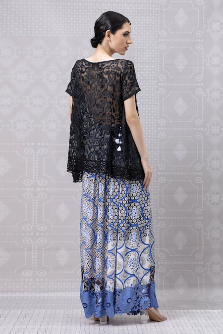 Niki Mahajan Top With Hand Block Print Pant 