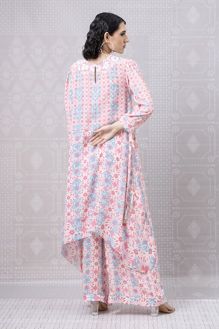Niki Mahajan Hand Embroidered Asymmetric Kurta With Pant 