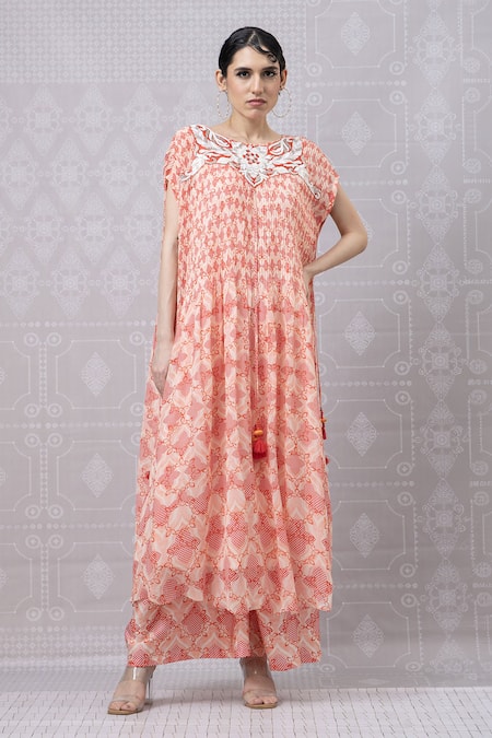 Niki Mahajan Placed Hand Embroidered Kurta With Pant 