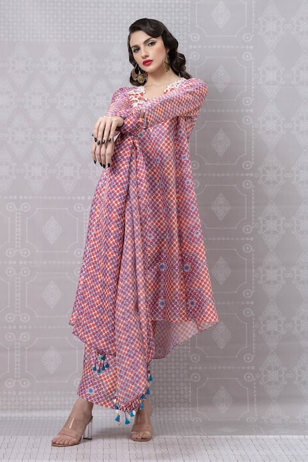 Niki Mahajan Hand Block Kurta Pant Set 