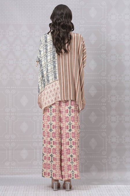 Niki Mahajan Vintage Hand Block Short Kaftan With Pant 