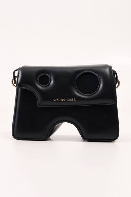 Buy Wagon Horse Black Falabella Rectangle Shaped Crossbody Bag Online at Aza Fashions Buy_Wagon Horse_Black Falabella Rectangle Shaped Crossbody Bag_Online_at_Aza_Fashions