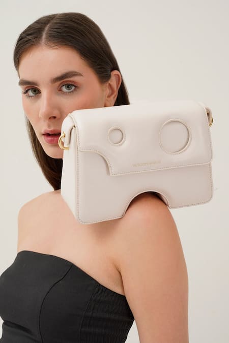 Buy Wagon Horse White Falabella Vice Rectangle Shaped Crossbody Bag Online at Aza Fashions Buy_Wagon Horse_White Falabella Vice Rectangle Shaped Crossbody Bag_Online_at_Aza_Fashions
