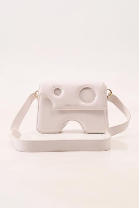 Wagon Horse White Falabella Vice Rectangle Shaped Crossbody Bag at Aza Fashions Wagon Horse_White Falabella Vice Rectangle Shaped Crossbody Bag_at_Aza_Fashions